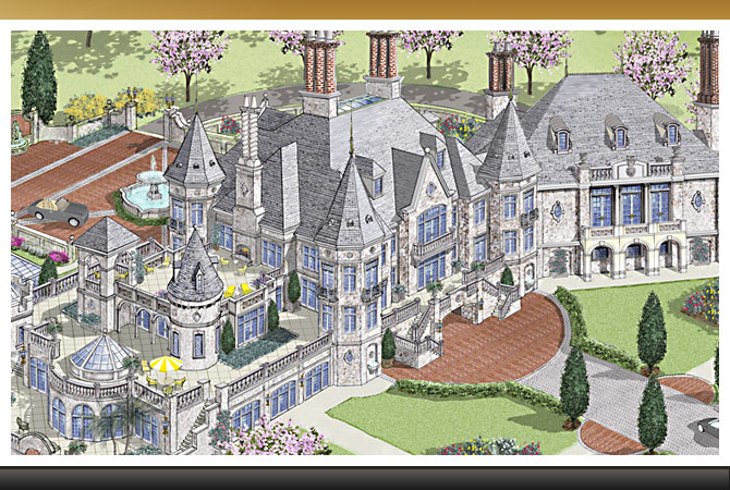 European Castle : Custom luxury castle home - European castle-inspired luxury mansion